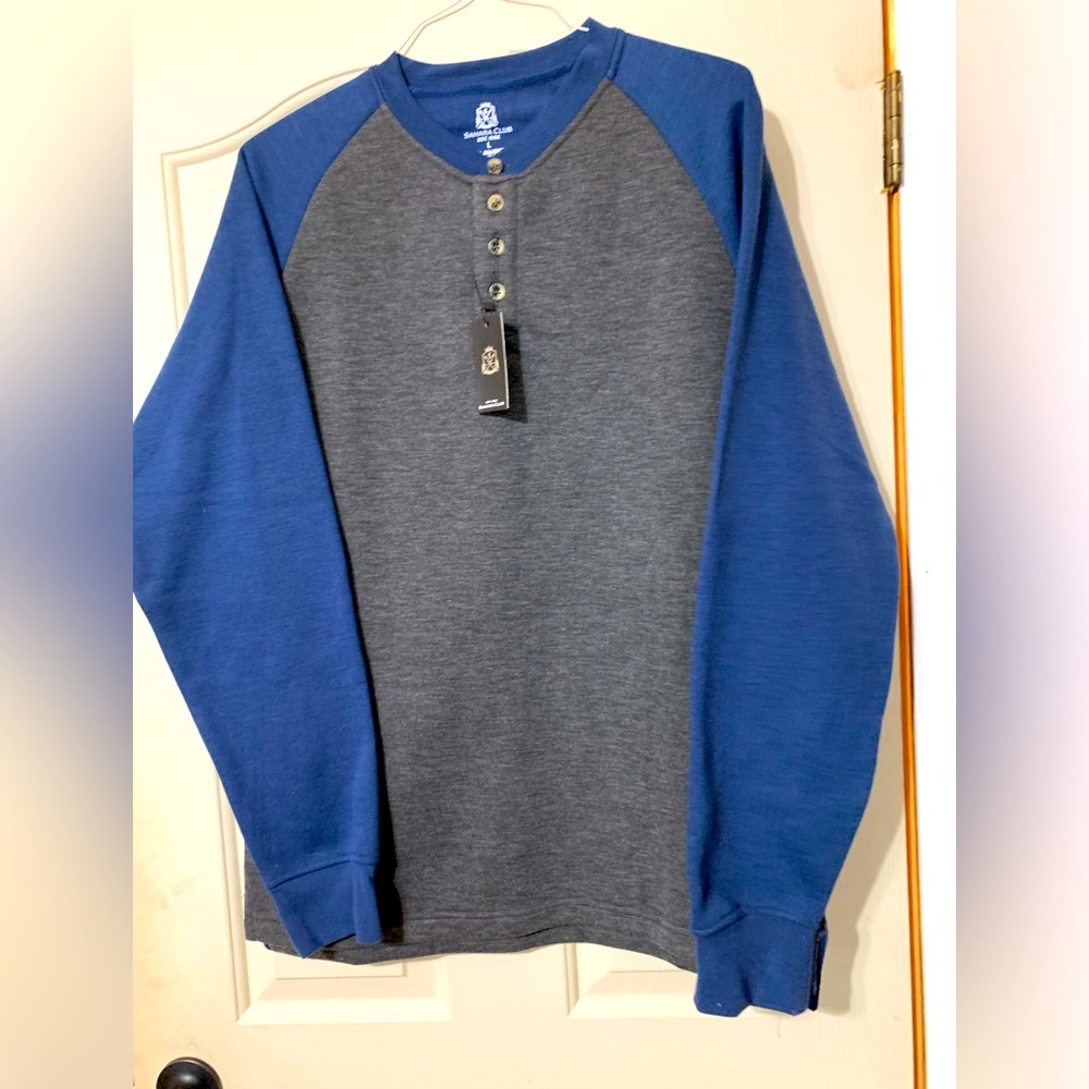 Sahara club, long sleeve, men’s sweatshirt, gray and blue size large